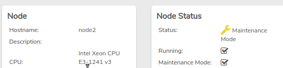 Node status maintenance mode