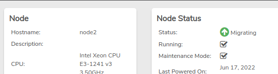 Node status migrating
